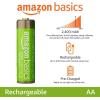 imageAmazon Basics 24Pack Rechargeable AA NiMH HighCapacity Batteries 2400 mAh 12V Recharge up to 400x Times PreCharged4 Count Pack of 1