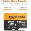 imageAmazon Basics 256GB microSDXC Card with Adapter Read Speed Up to 200MBs 1Pack128GB