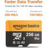 imageAmazon Basics 256GB microSDXC Card with Adapter Read Speed Up to 200MBs 1Pack256GB