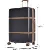 imageAmazon Basics 26inch Hardside Checked Luggage With Leather Detailing Hardshell Suitcase With Wheels Expandable Space With 8 Multidirectional Wheels ScratchResistant Surface BlackBlack