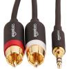 imageAmazon Basics 2Male to 2Male RCA Audio Stereo Subwoofer Cable  15 Feet ampamp 35mm to 2Male RCA Adapter Audio Stereo Cable  8 Feet