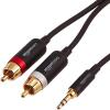 imageAmazon Basics 2Male to 2Male RCA Audio Stereo Subwoofer Cable  15 Feet ampamp 35mm to 2Male RCA Adapter Audio Stereo Cable  8 Feet