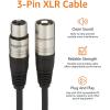 imageAmazon Basics 2Pack XLR Microphone Cable for Speaker or PA System All Copper Conductors 6MM PVC Jacket 10 Foot Black25 Feet