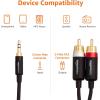 imageAmazon Basics 35mm Stereo Aux to 2 x RCA Audio Cable Adapters 4 Feet12 m for Connecting Amplifiers Speakers with GoldPlated Plugs Black4 Feet
