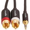 imageAmazon Basics 35mm to 2Male RCA Adapter Audio Stereo Cable  25 Feet ampamp 16Gauge Speaker Wire Cable 100 Feet