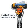 imageAmazon Basics 5Blade MotionSphere Mens Razor with Dual Lubrication and Precision Trimmer 17 Piece Set 1 Handle ampamp 16 Cartridges Black1 Count Pack of 1