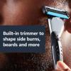 imageAmazon Basics 5Blade MotionSphere Mens Razor with Dual Lubrication and Precision Trimmer 17 Piece Set 1 Handle ampamp 16 Cartridges Black1 Count Pack of 1