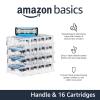 imageAmazon Basics 5Blade MotionSphere Mens Razor with Dual Lubrication and Precision Trimmer 17 Piece Set 1 Handle ampamp 16 Cartridges Black1 Count Pack of 1