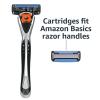 imageAmazon Basics 5Blade MotionSphere Mens Razor with Dual Lubrication and Precision Trimmer 17 Piece Set 1 Handle ampamp 16 Cartridges Black1 Count Pack of 1