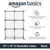 imageAmazon Basics 6 Cube Wire Grid Storage Shelves Stackable Cubes White 146quot D x 303quot W x 448quot HBlack