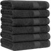 imageAmazon Basics 6 Piece hand towels for bathroom Fade Resistant 100 Cotton Hand Towels soft absorbent bathroom hand towels 6  Pack 26x16 Navy BlueBlack