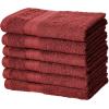 imageAmazon Basics 6 Piece hand towels for bathroom Fade Resistant 100 Cotton Hand Towels soft absorbent bathroom hand towels 6  Pack 26x16 Navy BlueCrimson