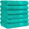imageAmazon Basics 6 Piece hand towels for bathroom Fade Resistant 100 Cotton Hand Towels soft absorbent bathroom hand towels 6  Pack 26x16 Navy BlueTeal