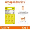 imageAmazon Basics 60Pack Hearing Aid Size 312 ZincAir Batteries 145 Volt Brown Tab 4Year Shelf Life ChildSafe Package Use Scissors to OpenSize 10