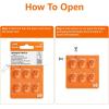 imageAmazon Basics 60Pack Hearing Aid Size 312 ZincAir Batteries 145 Volt Brown Tab 4Year Shelf Life ChildSafe Package Use Scissors to OpenSize 13