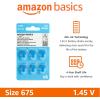 imageAmazon Basics 60Pack Hearing Aid Size 312 ZincAir Batteries 145 Volt Brown Tab 4Year Shelf Life ChildSafe Package Use Scissors to OpenSize 675