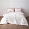 imageAmazon Basics 7Piece Kids BedinaBag Jacquard Microfiber Bedding Set with Comforter Sheets Pillowcases and Pillow Covers AllSeason Pink Tufted FullQueenPink Tufted