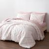 imageAmazon Basics 7Piece Kids BedinaBag Jacquard Microfiber Bedding Set with Comforter Sheets Pillowcases and Pillow Covers AllSeason Pink Tufted FullQueenPink Tufted