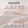 imageAmazon Basics 7Piece Kids BedinaBag Jacquard Microfiber Bedding Set with Comforter Sheets Pillowcases and Pillow Covers AllSeason Pink Tufted FullQueenPink Tufted
