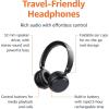 imageAmazon Basics Bluetooth Headphones Wireless with Microphone On Ear 35 Hour Playtime Foldable One Size Collapsible Travel Friendly Black