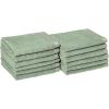 imageAmazon Basics Cotton Washcloths QuickDry 12quot x 12quot 12Pack WhiteSeafoam Green