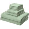 imageAmazon Basics Cotton Washcloths QuickDry 12quot x 12quot 12Pack WhiteSeafoam Green