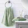 imageAmazon Basics Cotton Washcloths QuickDry 12quot x 12quot 12Pack WhiteSeafoam Green