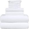 imageAmazon Basics Cotton Washcloths QuickDry 12quot x 12quot 12Pack WhiteWhite