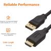imageAmazon Basics DisplayPort to HDMI Cable UniDirectional 4K30Hz 1920x1200 1080p 6 ft Black52Pack
