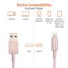imageAmazon Basics Fast Charging USBC to Lightning iPhone Charger Cable Nylon Braided Cord MFi Certified Compatible Charger for Apple iPhone 14 13 12 11 X Xs Pro Pro Max Plus iPad 6 feet Dark GrayRose Gold
