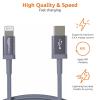 imageAmazon Basics Fast Charging USBC to Lightning iPhone Charger Cable Nylon Braided Cord MFi Certified Compatible Charger for Apple iPhone 14 13 12 11 X Xs Pro Pro Max Plus iPad 6 feet Dark GrayDark Gray
