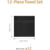 imageAmazon Basics Fast Drying Cotton Washcloths for Bathroom Machine Washable Soft and Absorbent 12 x 12 in White 60 PackBlack