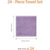 imageAmazon Basics Fast Drying Cotton Washcloths for Bathroom Machine Washable Soft and Absorbent 12 x 12 in White 60 PackLavender