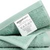 imageAmazon Basics Fast Drying Cotton Washcloths for Bathroom Machine Washable Soft and Absorbent 12 x 12 in White 60 PackSeafoam Green
