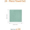 imageAmazon Basics Fast Drying Cotton Washcloths for Bathroom Machine Washable Soft and Absorbent 12 x 12 in White 60 PackSeafoam Green