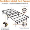 imageAmazon Basics Foldable Metal Platform Bed Frame with Tool Free Setup 14 Inches High Sturdy Steel Frame No Box Spring Needed Twin XL BlackBlack