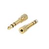 imageAmazon Basics Gold Plated 635mm 14 Male to 35mm 18 Female audio Stereo Headphone Adapter  2PackGold