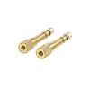 imageAmazon Basics Gold Plated 635mm 14 Male to 35mm 18 Female audio Stereo Headphone Adapter  2PackGold