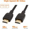 imageAmazon Basics HDMI Cable 6ft 4K60Hz HighSpeed 4K HDMI 20 Cord 18Gbps 2160p 48 bit Compatible with TVPS5XboxRoku Black3 Feet