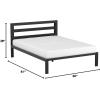 imageAmazon Basics Industrial Metal Bed Frame with Headboard and Wood Slats 14 Inches High Queen BlackBlack