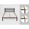 imageAmazon Basics Industrial Metal Bed Frame with Headboard and Wood Slats 14 Inches High Queen BlackBlack