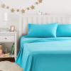 imageAmazon Basics Kids Soft EasyWash Lightweight Microfiber 4Piece Sheet Set Queen Unicorn and RainbowBright Aqua