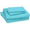 imageAmazon Basics Kids Soft EasyWash Lightweight Microfiber 4Piece Sheet Set Queen Unicorn and RainbowBright Aqua