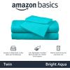 imageAmazon Basics Kids Soft EasyWash Lightweight Microfiber 4Piece Sheet Set Queen Unicorn and RainbowBright Aqua