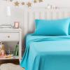 imageAmazon Basics Kids Soft EasyWash Lightweight Microfiber 4Piece Sheet Set Queen Unicorn and RainbowBright Aqua
