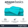 imageAmazon Basics Kids Soft EasyWash Lightweight Microfiber 4Piece Sheet Set Queen Unicorn and RainbowBright Aqua