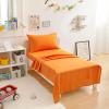 imageAmazon Basics Kids Soft EasyWash Lightweight Microfiber 4Piece Sheet Set Queen Unicorn and RainbowBright Orange