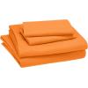imageAmazon Basics Kids Soft EasyWash Lightweight Microfiber 4Piece Sheet Set Queen Unicorn and RainbowBright Orange