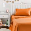 imageAmazon Basics Kids Soft EasyWash Lightweight Microfiber 4Piece Sheet Set Queen Unicorn and RainbowBright Orange