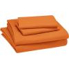 imageAmazon Basics Kids Soft EasyWash Lightweight Microfiber 4Piece Sheet Set Queen Unicorn and RainbowBright Orange